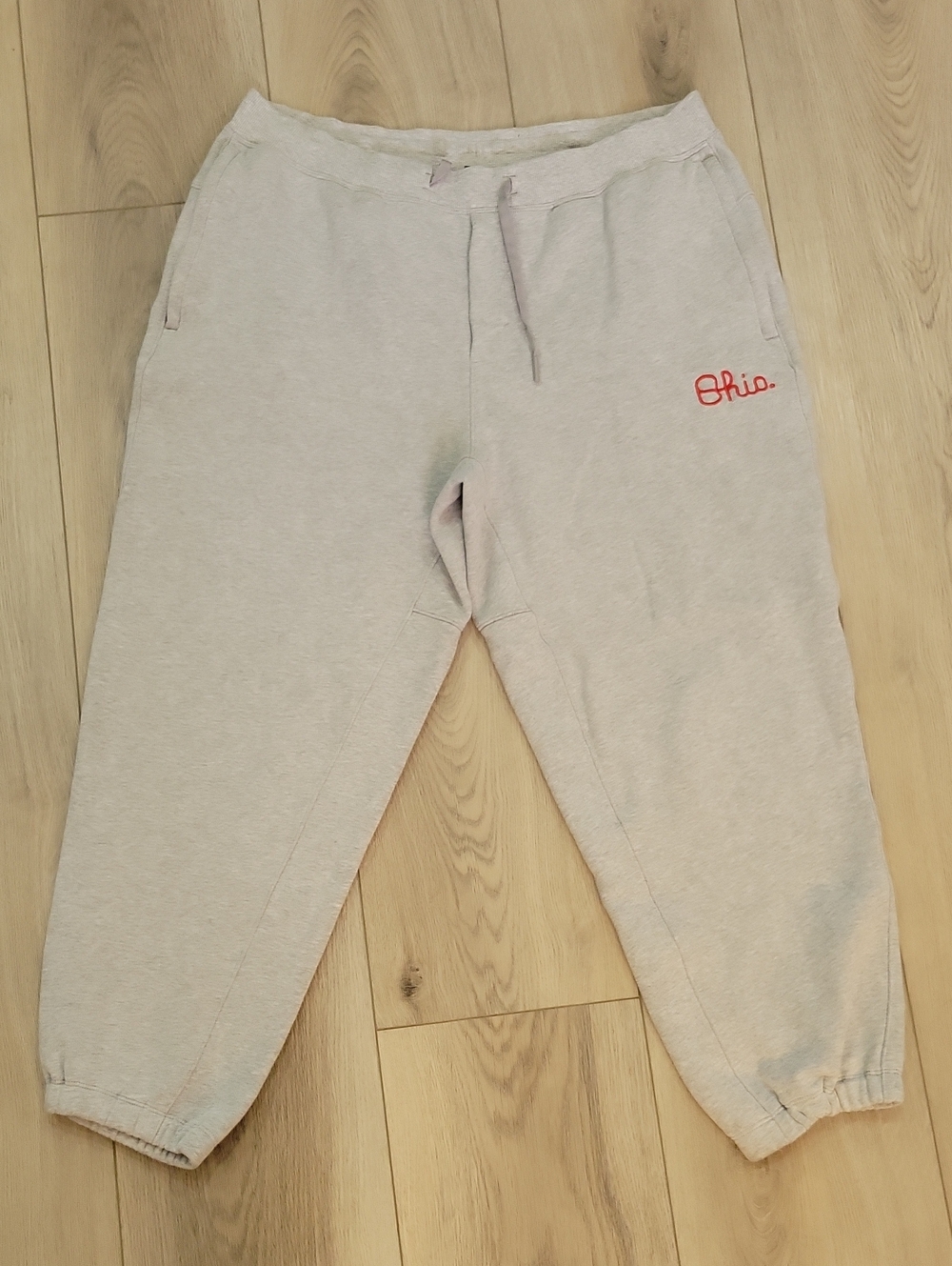 lululemon athletica Light Gray Sweatpants with Red Script